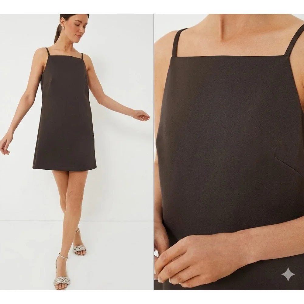 TUCKERNUCK Chocolate Satin Lara Mini Dress Size 6 NWT Retail $198 Tuckernuck